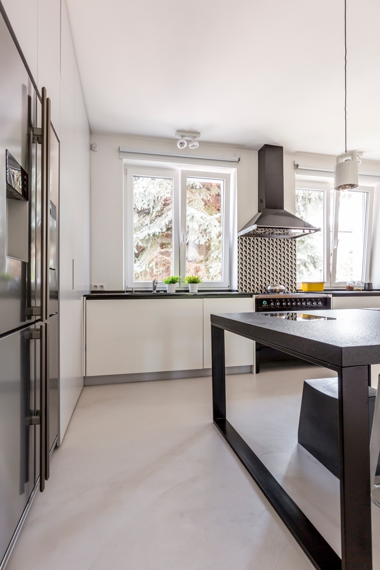 Modern cabinets in kitchen