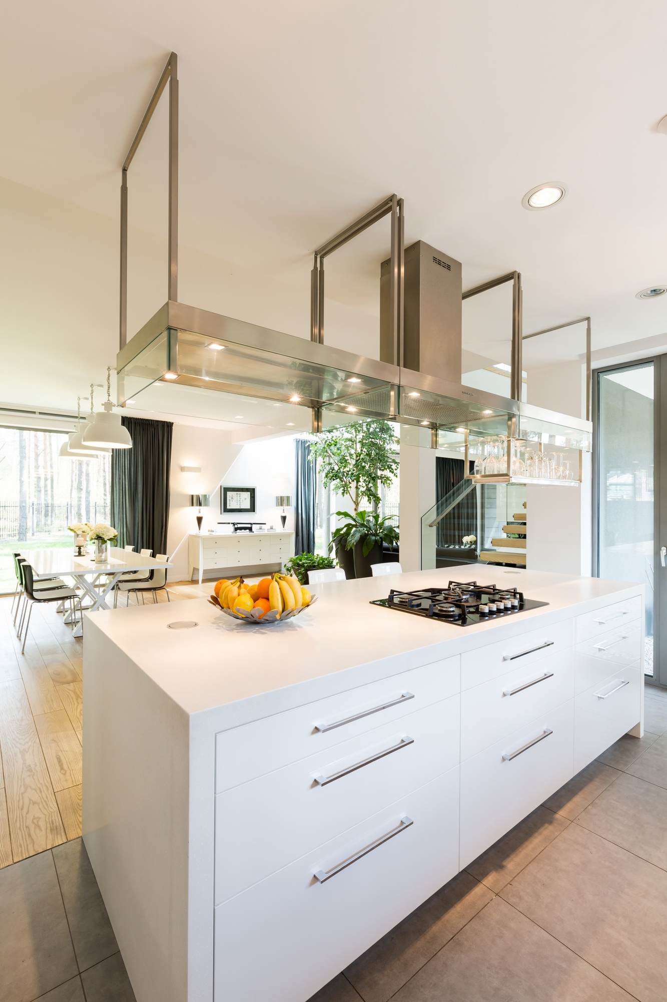 Modern kitchen with white cabinet