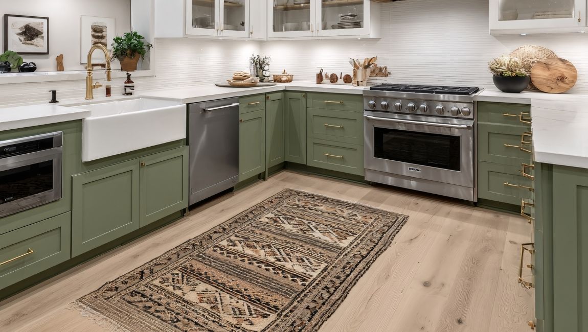 Sage and eucalyptus green cabinet paint color trend by a professional Florida cabinet painting contractor