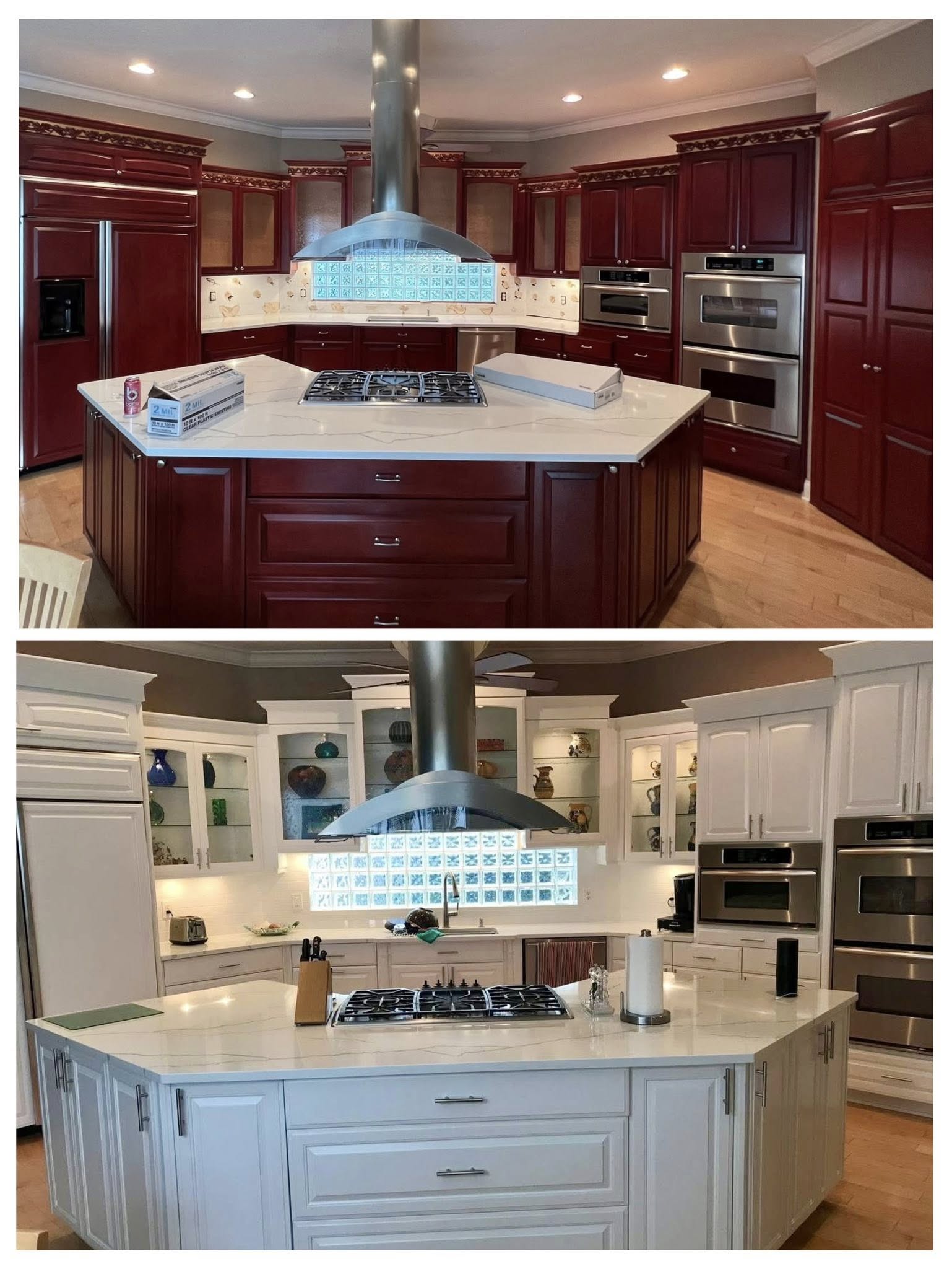 Lakeland cabinet painting before and after kitchen transformation Florida