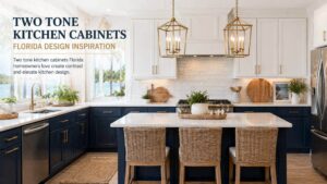 Two tone kitchen cabinets Florida modern coastal kitchen design